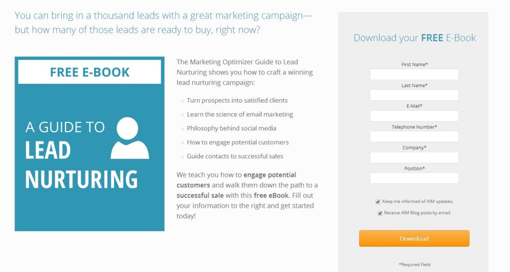 Guide to Lead Nurturing Landing Page